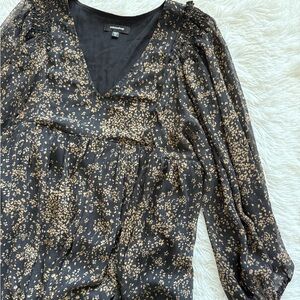 Mittoshop Black and Gold Floral Dress